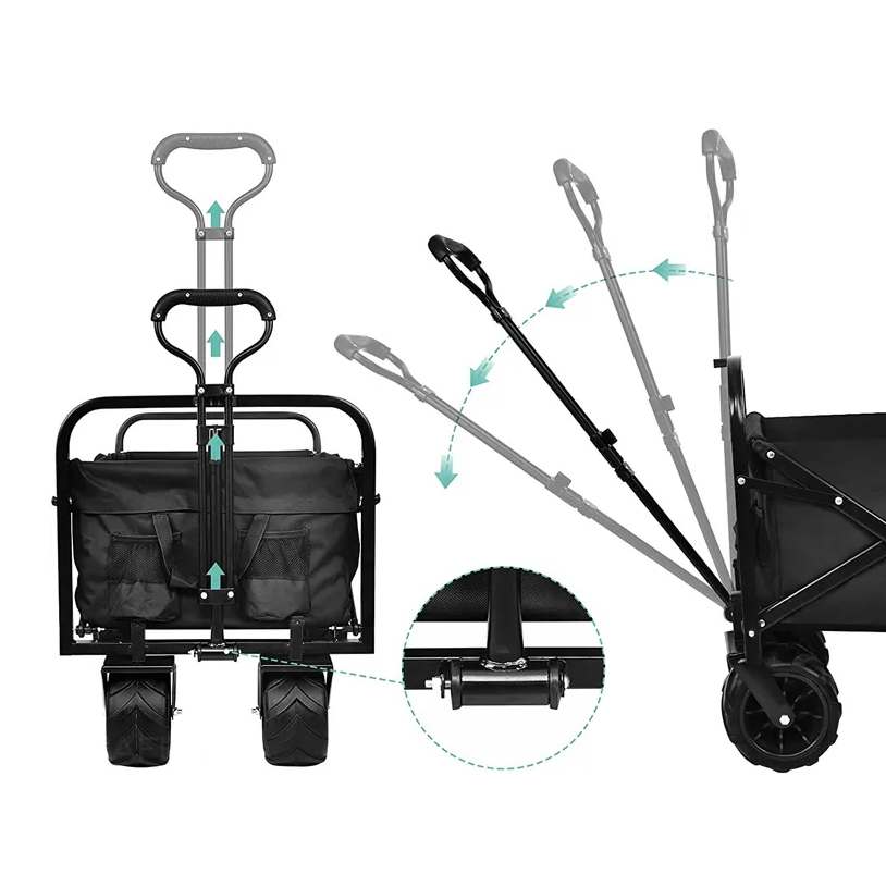 LOSTECH CARRELLO PIEGHEVOLE - PORTATA FINO A 150KG - NERO
