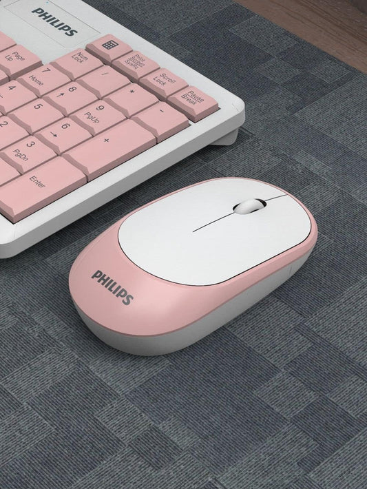 PHILIPS WIRELESS KEYBOARD AND MOUSE COMBO SPT6314 C314 - PINK