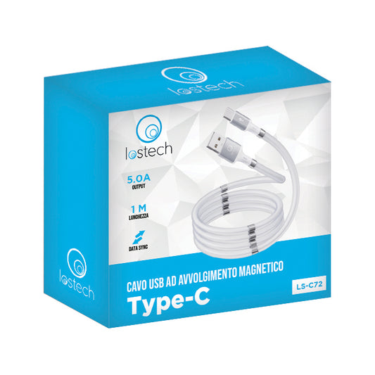 LOSTECH LS-C72 CAVO TYPE-C AD AVVOLGIMENTO MAGNETICO 5A 100CM