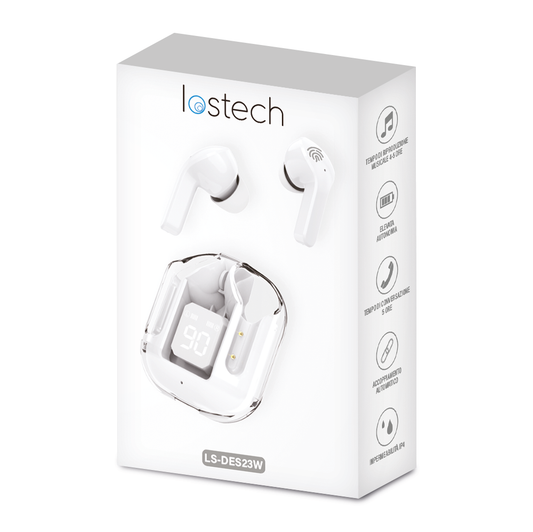 LOSTECH PREMIUM LS-DES23W AURICOLARI TRUE WIRELESS - WHITE