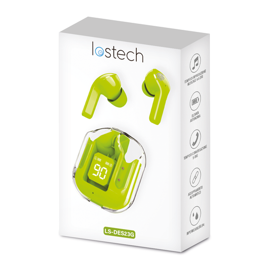 LOSTECH PREMIUM LS-DES23G AURICOLARI TRUE WIRELESS - GREEN