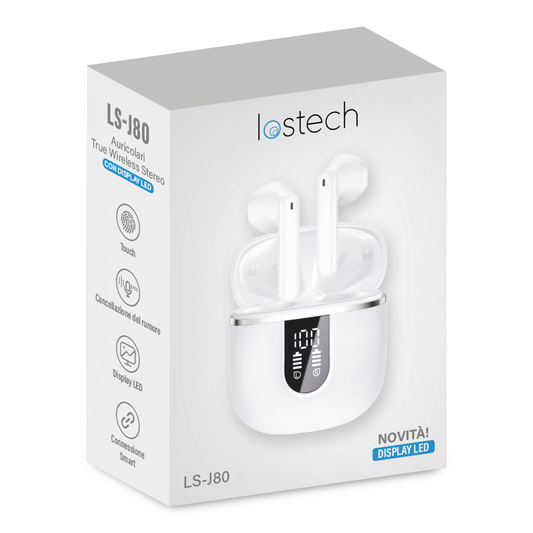 LOSTECH PREMIUM LS-J80 (2° Generazione) AURICOLARI TRUE WIRELESS STEREO - WHITE