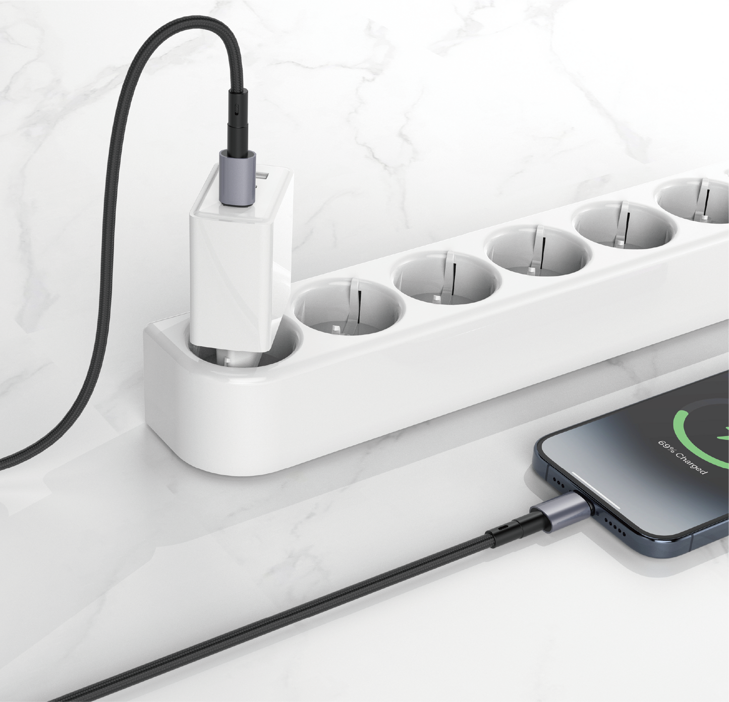 LOSTECH PREMIUM LS-NB05CC CAVO USB-C / USB-C RICARICA RAPIDA FINO A 100W - Nero