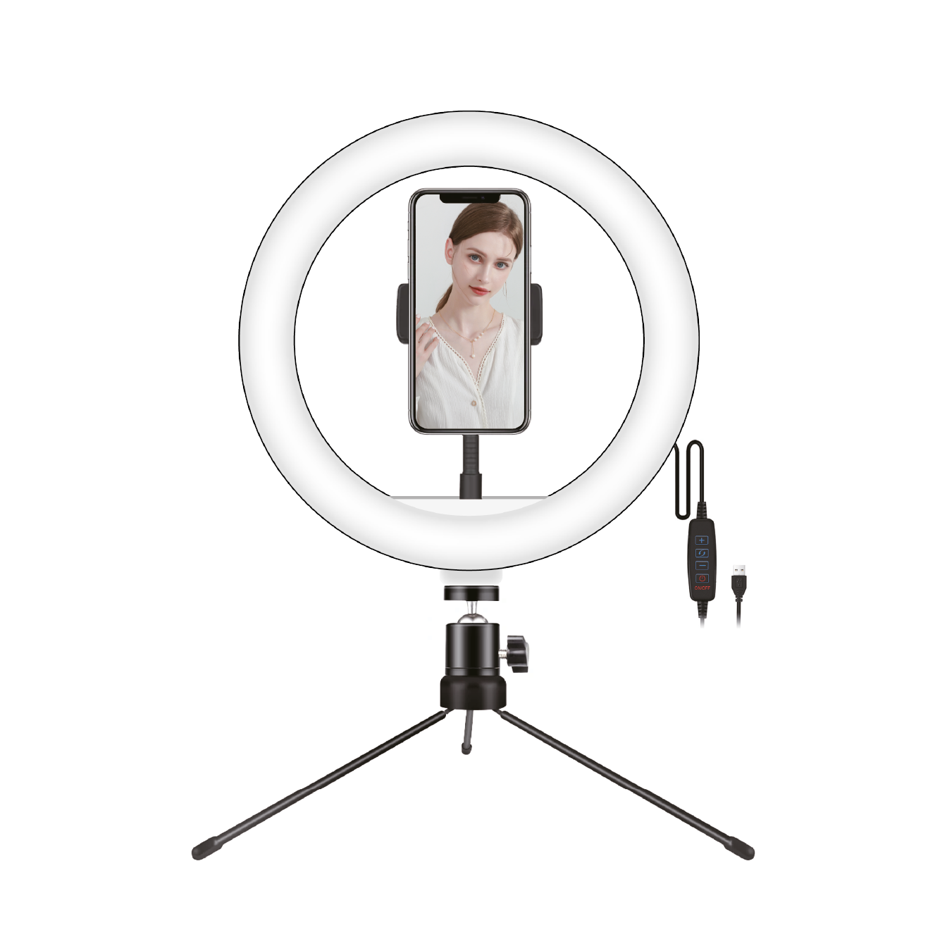 2-Pack Luce Ad Anello Selfie 28 LED – Ricaricabile USB, 3 Livelli Di Luminosità, Clip Per Telefono E Laptop, Per TikTok, YouTube E Live Streaming