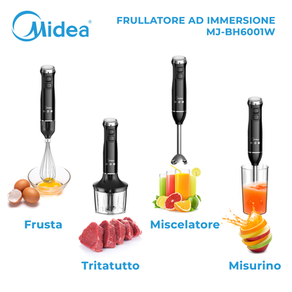 MIDEA MJ-BH6001W 6000 SERIES HAND BLENDER FRULLATORE AD IMMERSIONE BLACK