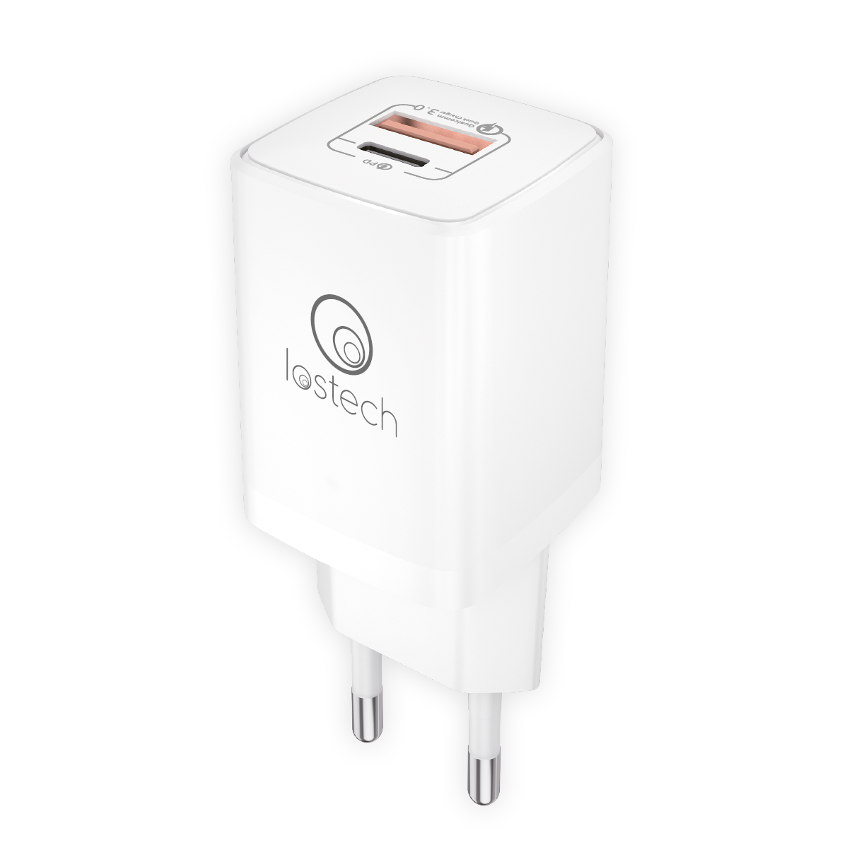 LOSTECH LS-NC08 CARICATORE RAPIDO 20W CON PRESE USB E TYPE-C