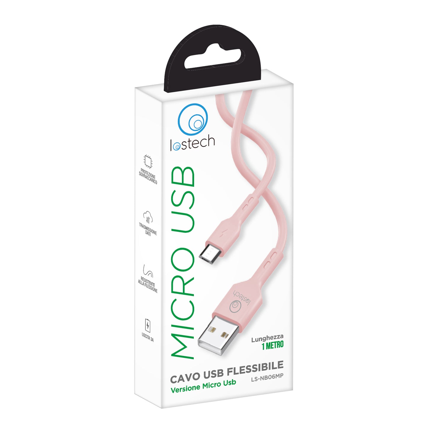 LOSTECH LS-NB06MP CAVO USB FLESSIBILE 1M MICRO USB - PINK