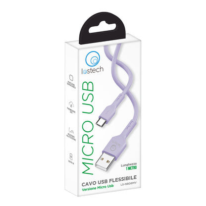 LOSTECH LS-NB06MV CAVO USB FLESSIBILE 1M MICRO USB - VIOLET