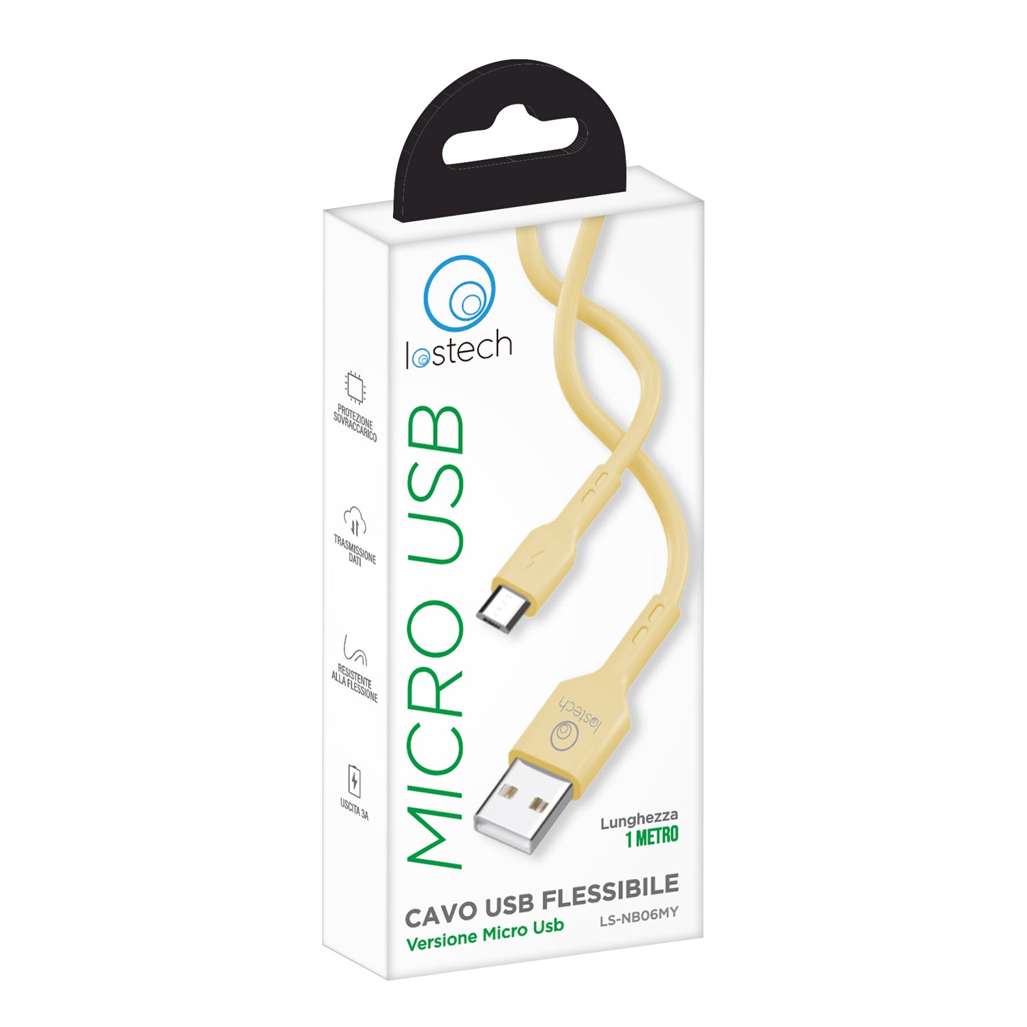 LOSTECH LS-NB06MY CAVO USB FLESSIBILE 1M MICRO USB - YELLOW