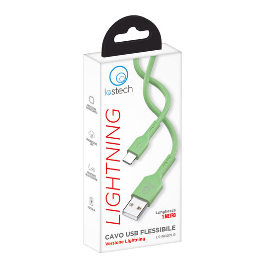 LOSTECH LS-NB07LG CAVO USB FLESSIBILE 1M LIGHTNING - GREEN