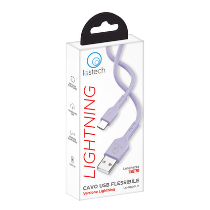 LOSTECH LS-NB07LV CAVO USB FLESSIBILE 1M LIGHTNING - VIOLET