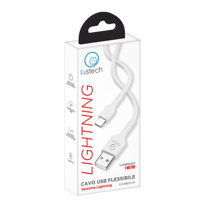 LOSTECH LS-NB07LW CAVO USB FLESSIBILE 1M LIGHTNING - WHITE