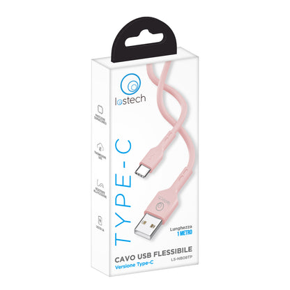 LOSTECH LS-NB08TP CAVO USB FLESSIBILE 1M TYPE C - PINK