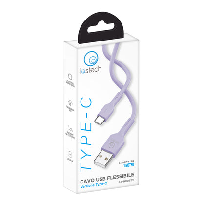 LOSTECH LS-NB08TV CAVO USB FLESSIBILE 1M TYPE C - VIOLET