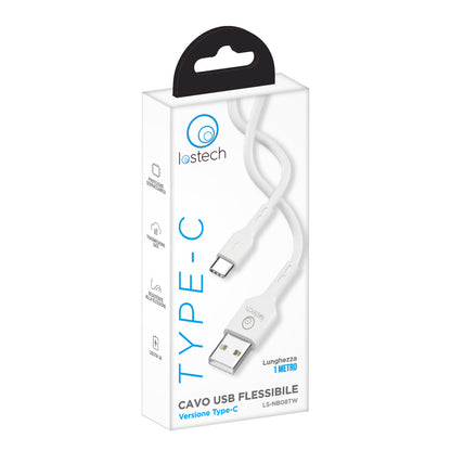 LOSTECH LS-NB08TW CAVO USB FLESSIBILE 1M TYPE C - WHITE