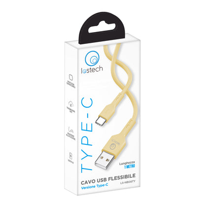 LOSTECH LS-NB08TY CAVO USB FLESSIBILE 1M TYPE C - YELLOW