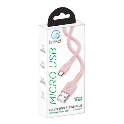 LOSTECH LS-NB09MP CAVO USB FLESSIBILE 1.5M MICRO USB - PINK