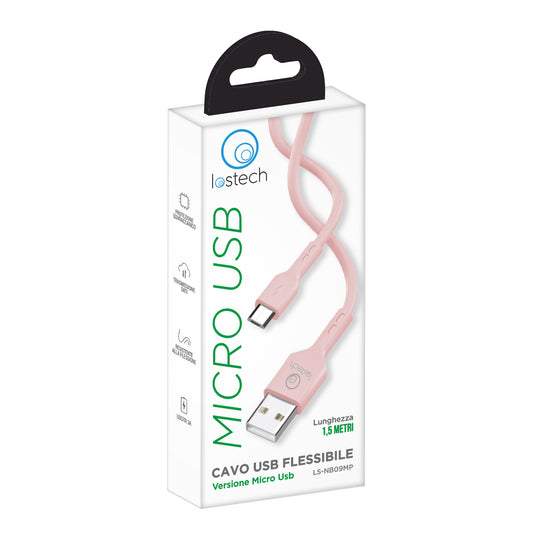 LOSTECH LS-NB09MP CAVO USB FLESSIBILE 1.5M MICRO USB - PINK