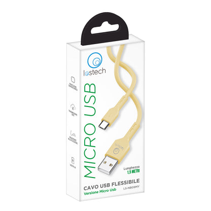 LOSTECH LS-NB09MY CAVO USB FLESSIBILE 1.5M MICRO USB - YELLOW