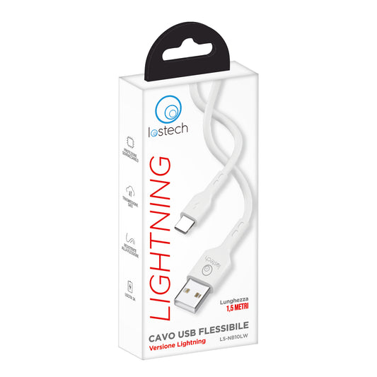 LOSTECH LS-NB10LW CAVO USB FLESSIBILE 1.5M LIGHTNING - WHITE