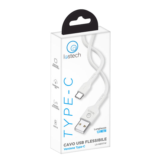 LOSTECH LS-NB11TW CAVO USB FLESSIBILE 1.5M TYPE C - WHITE