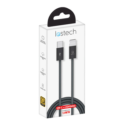 LOSTECH PREMIUM LS-NB01LB CAVO USB C / LIGHTNING 1.5M - BLACK (30W)