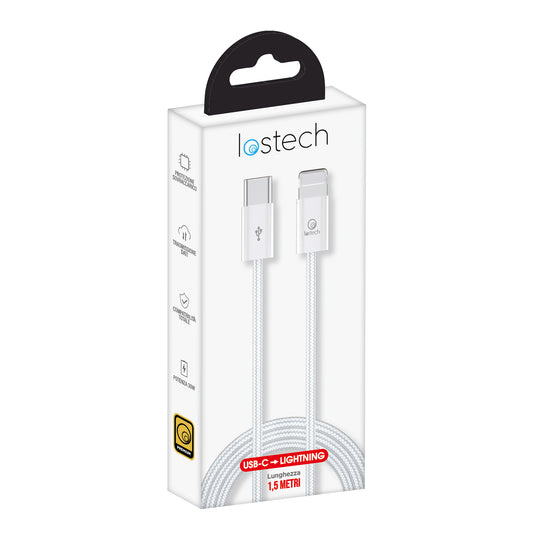 LOSTECH PREMIUM LS-NB01LW CAVO USB C / LIGHTNING 1.5M - WHITE (30W)