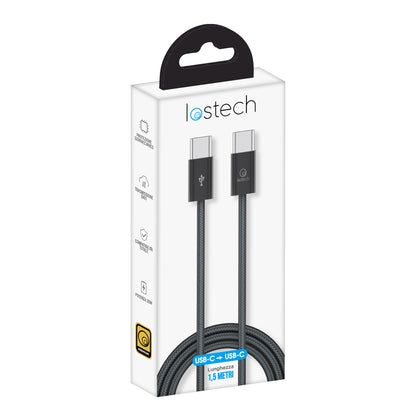 LOSTECH PREMIUM LS-NB02TB CAVO USB C / USB C 1.5M - BLACK (60W)