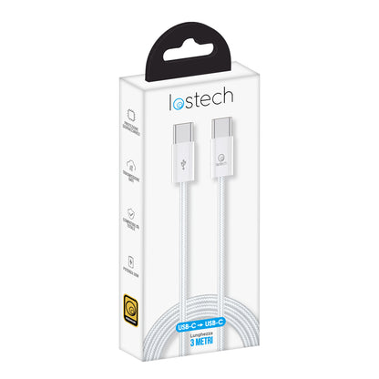 LOSTECH PREMIUM LS-NB04TW CAVO USB C / USB C 3M - WHITE (60W)