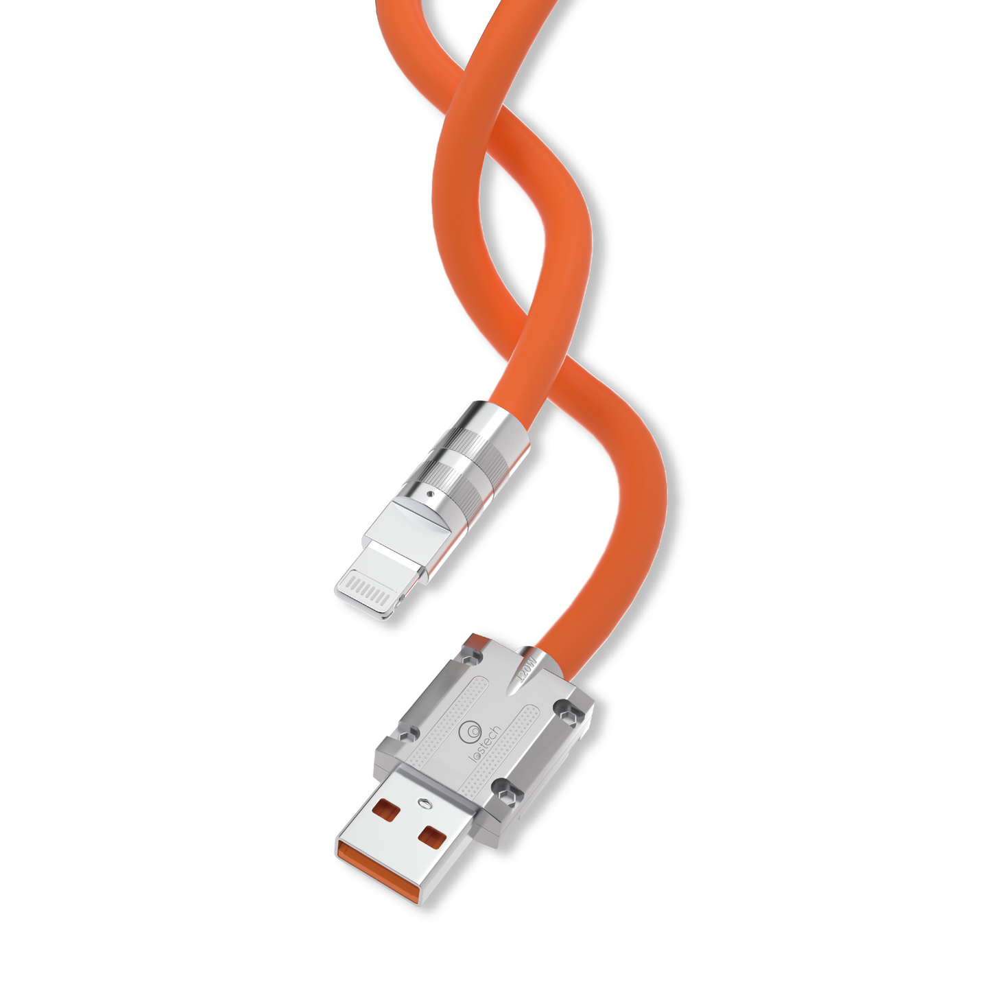 LOSTECH PREMIUM LS-NB19C CAVO USB / LIGHTNING CON SUPPORTO FINO A 120W - RICARICA RAPIDA PER IPHONE - ORANGE