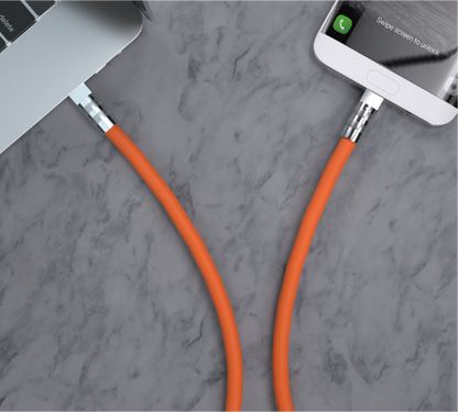 LOSTECH PREMIUM LS-NB20C CAVO USB C / USB C CON SUPPORTO FINO A 240W - RICARICA RAPIDA NOTEBOOK, SMARTPHONE E TABLET - ORANGE