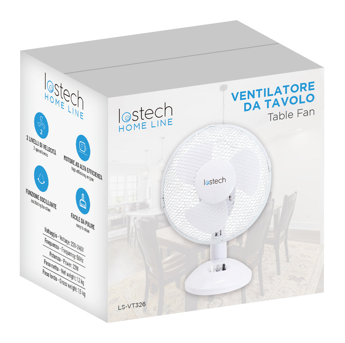 LOSTECH LS-VT326 VENTILATORE DA TAVOLO