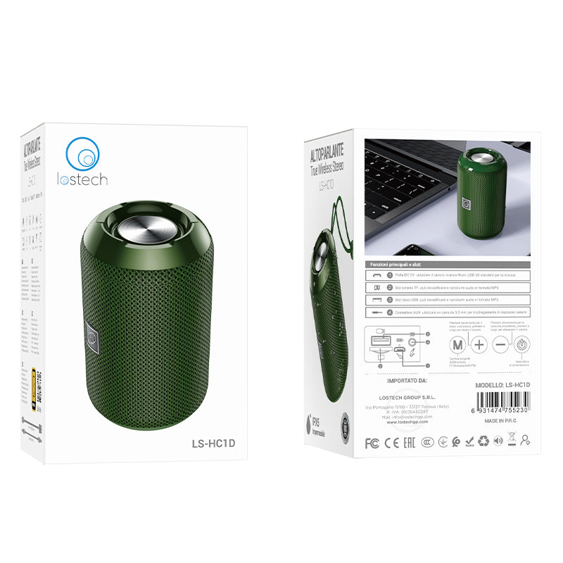 LOSTECH PREMIUM LS-HC1D ALTOPARLANTE BLUETOOTH TRUE WIRELESS STEREO - VERDE