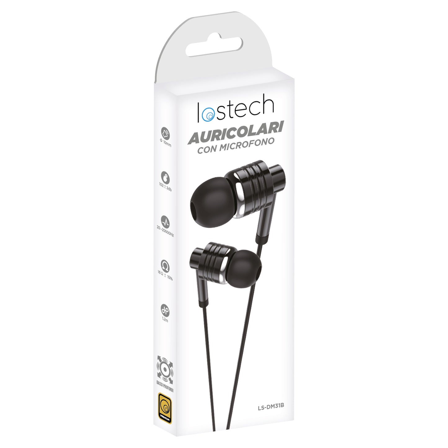 LOSTECH PREMIUM LS-DM31B AURICOLARI CON MICROFONO (BLACK)