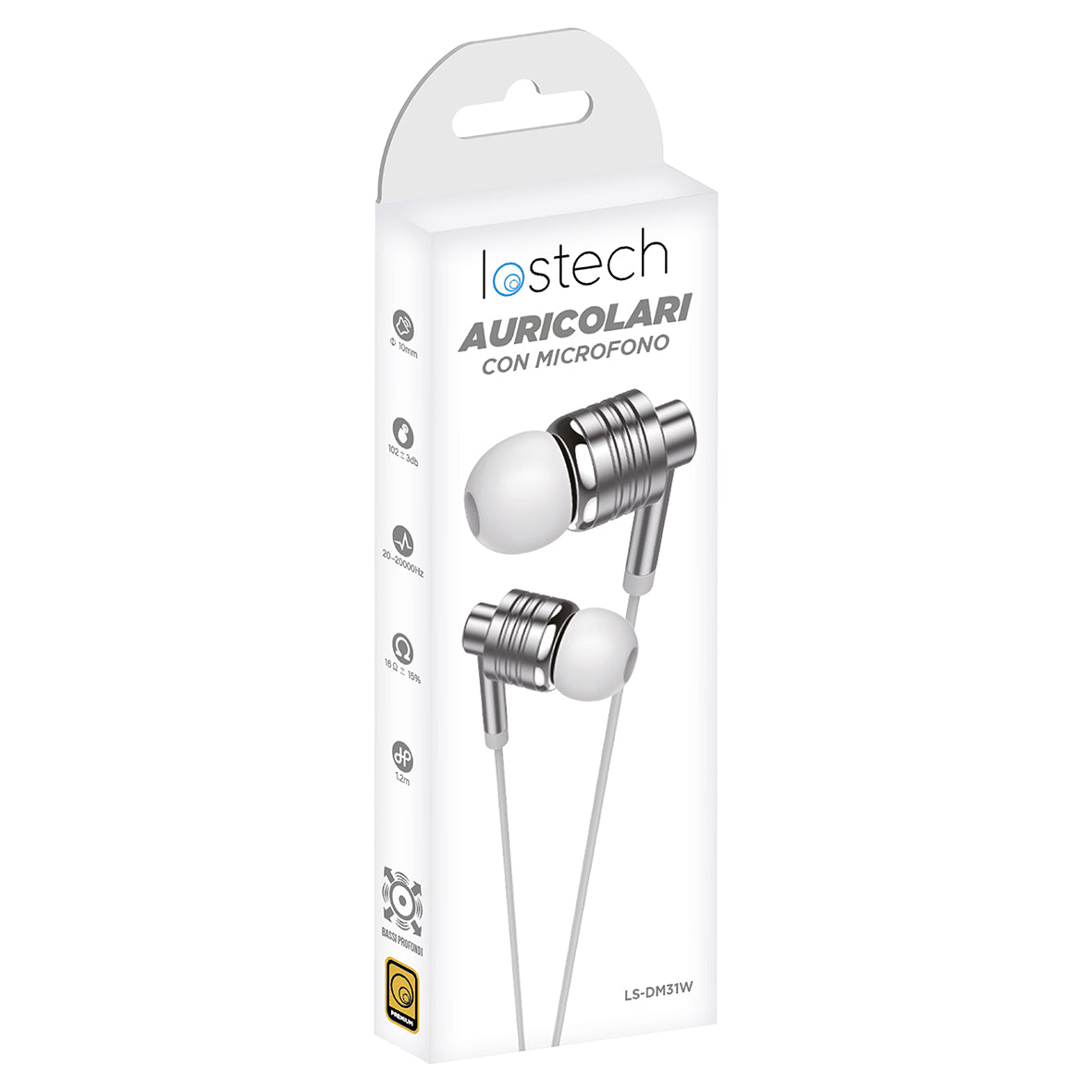 LOSTECH PREMIUM LS-DM31W AURICOLARI CON MICROFONO (WHITE)