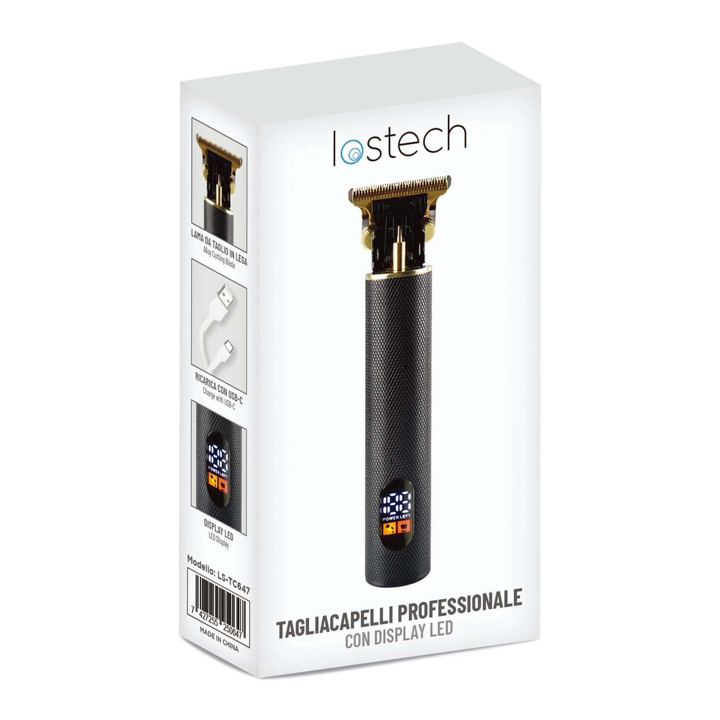 LOSTECH PREMIUM LS-TC647 TAGLIACAPELLI PROFESSIONALE CON DISPLAY LED