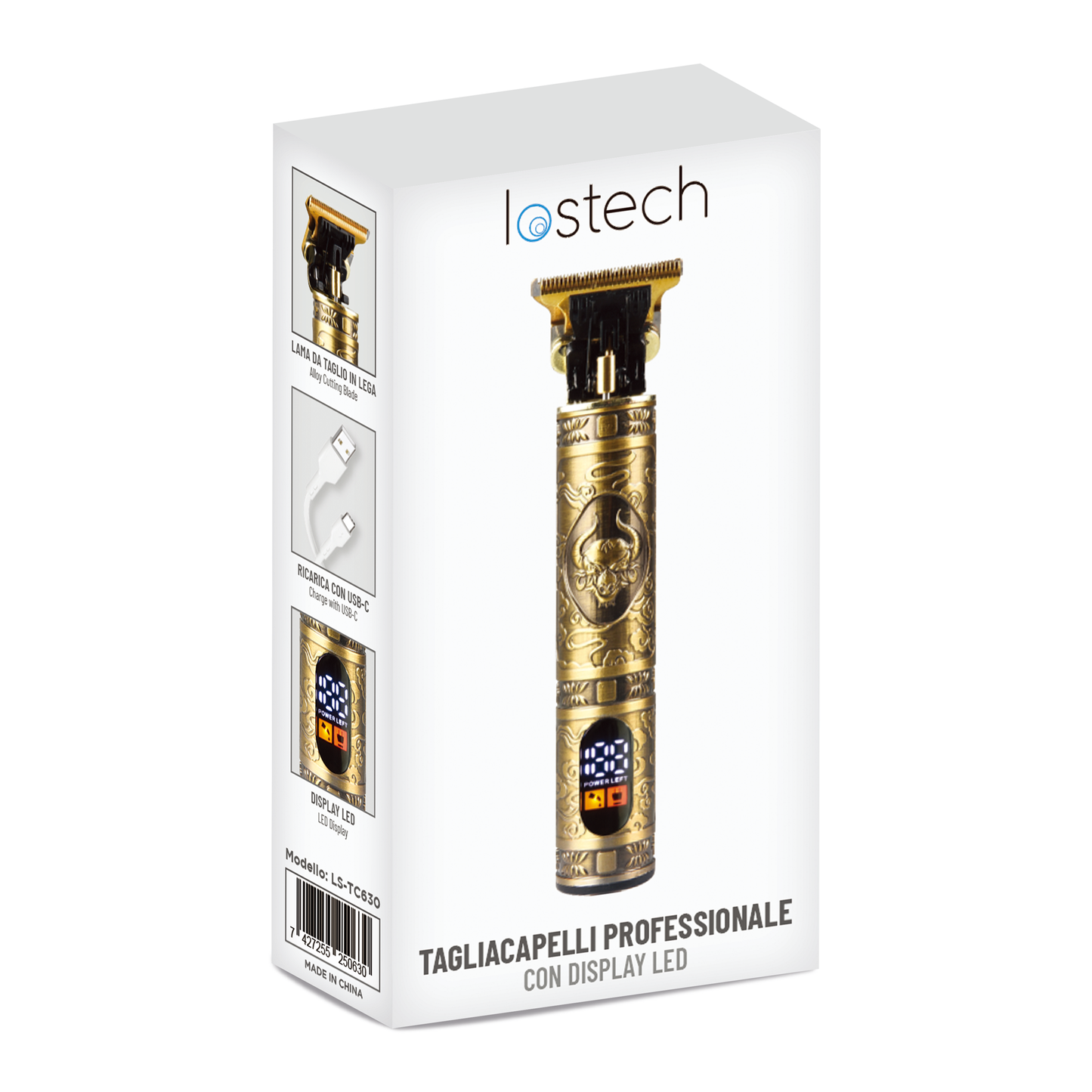 LOSTECH PREMIUM LS-TC630 TAGLIACAPELLI PROFESSIONALE CON DISPLAY LED