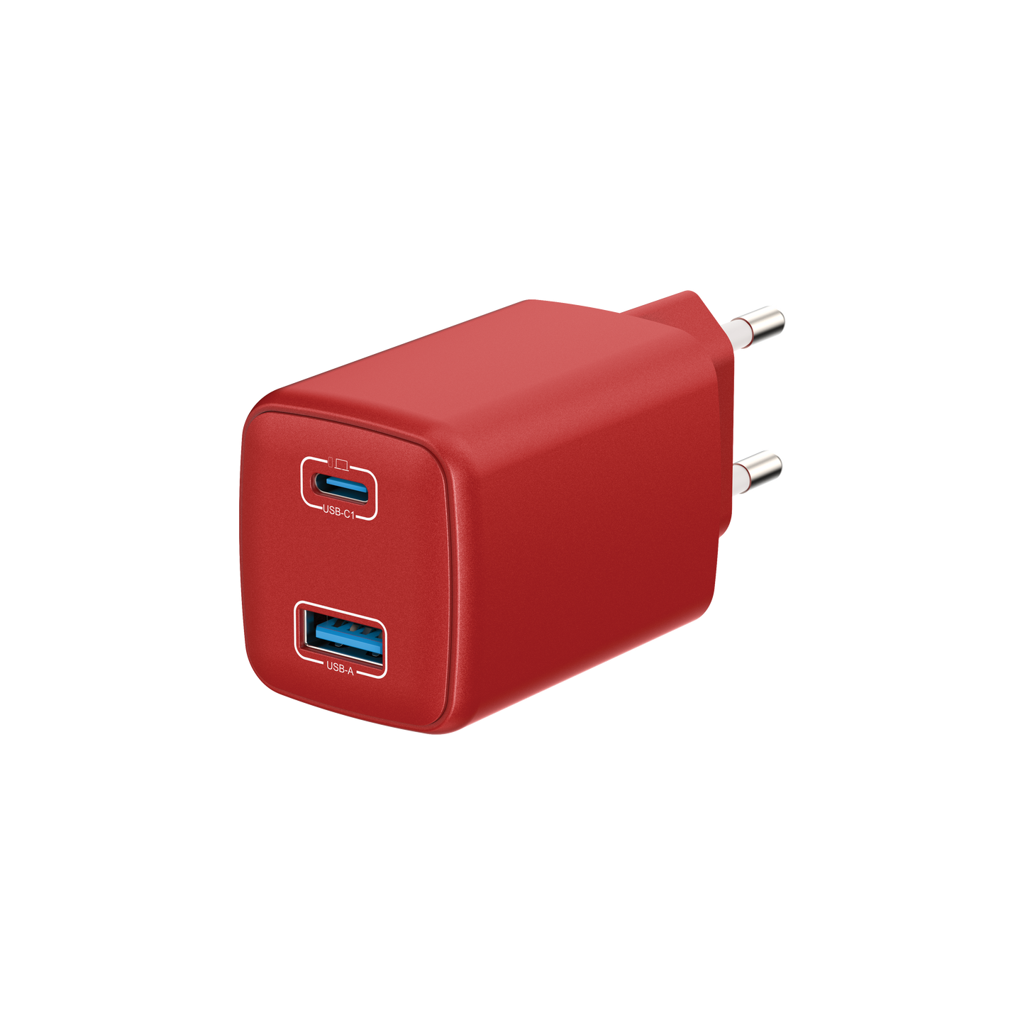 LOSTECH PREMIUM LS-NC12R CARICATORE GaN 45W USB / USB-C CON CAVO USB-C / USB-C 150CM - Cherry Red