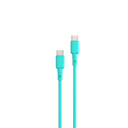LOSTECH PREMIUM LS-NC12A CARICATORE GaN 45W USB / USB-C CON CAVO USB-C / USB-C 150CM - Aquamarine Blue