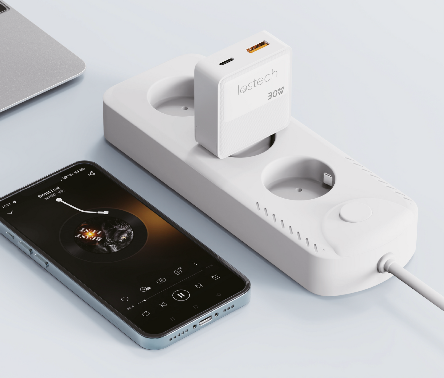LOSTECH PREMIUM LS-NC07 CARICATORE 30W GaN CON USB-C E USB-A