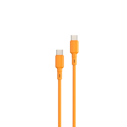 LOSTECH PREMIUM LS-NC12C CARICATORE GaN 45W USB / USB-C CON CAVO USB-C / USB-C 150CM - Cosmic Orange