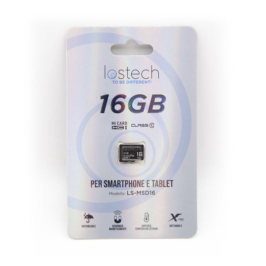 LOSTECH PREMIUM LS-MSD16 MICRO SD HC PER SMARTPHONE E TABLET - 16GB CLASS 10