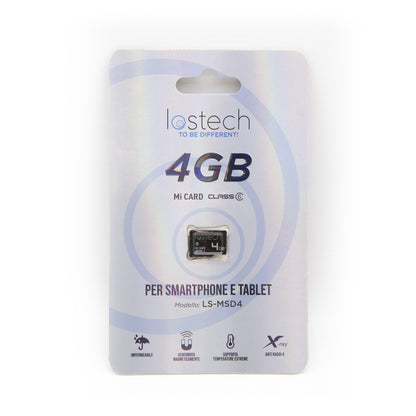 LOSTECH PREMIUM LS-MSD4 MICRO SD HC PER SMARTPHONE E TABLET - 4GB CLASS 6