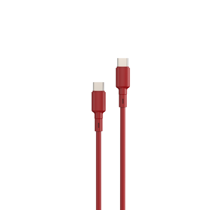 LOSTECH PREMIUM LS-NC12R CARICATORE GaN 45W USB / USB-C CON CAVO USB-C / USB-C 150CM - Cherry Red